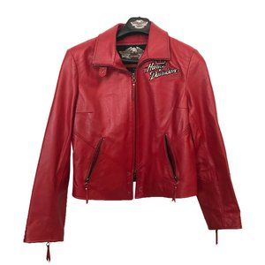 Red Authentic Harley Davidson Leather Jacket